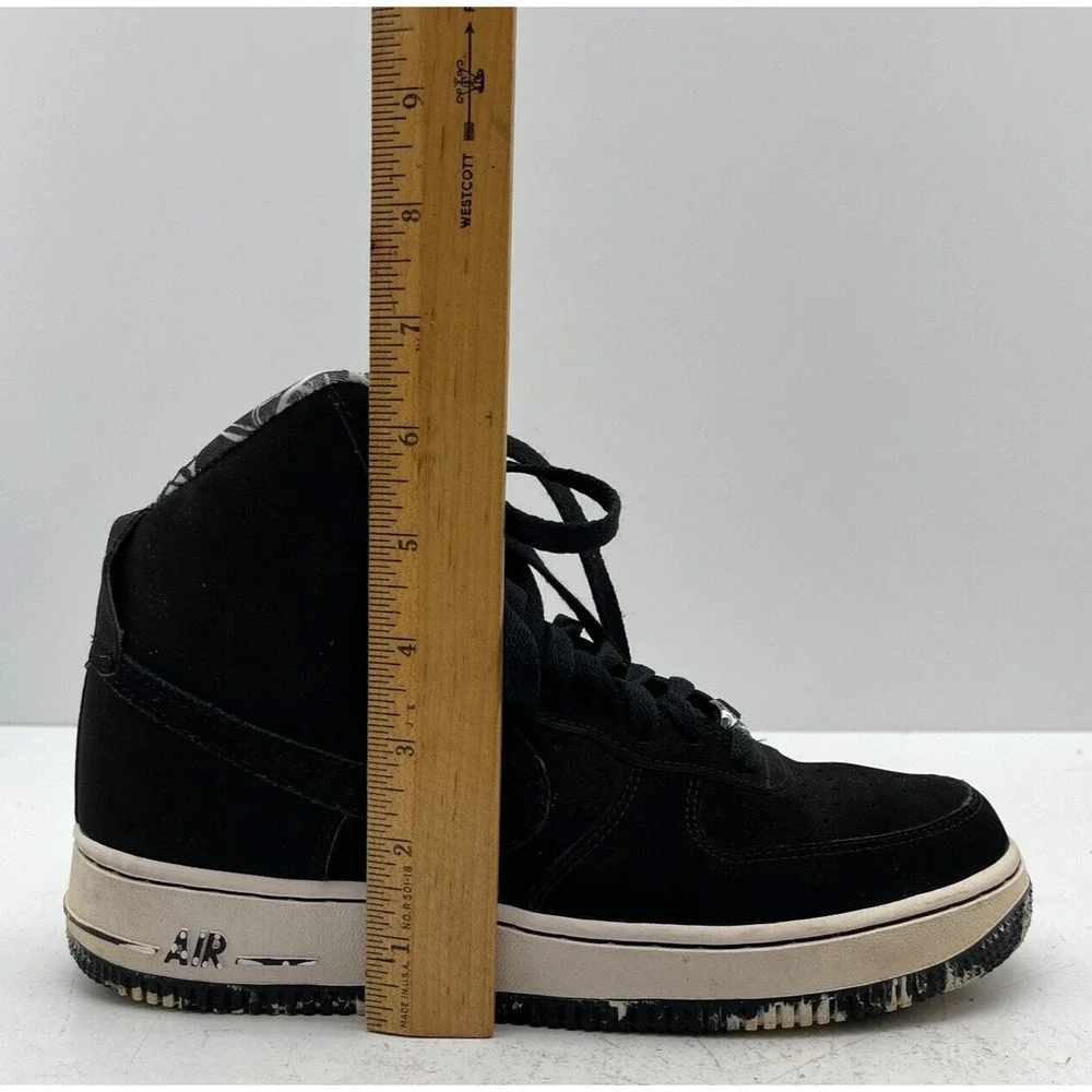 Nike Air Force 1 Mid Shoes Black/White Marble Sole Sneakers 653998-008 US Sz 7Y